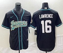 Nike Jacksonville Jaguars #16 Trevor Lawrence Black Joint Authentic Stitched baseball jersey