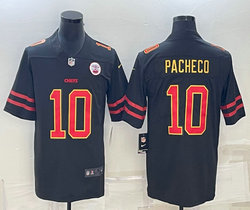 Nike Kansas City Chiefs #10 Isiah Pacheco Black Gold Name Authentic stitched NFL jersey
