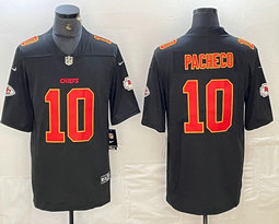 Nike Kansas City Chiefs #10 Isiah Pacheco Black fashion Gold Name Authentic stitched NFL jersey