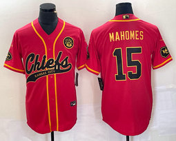Nike Kansas City Chiefs #15 Patrick Mahomes Red Joint 3(III) Authentic Stitched baseball jersey