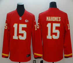 Nike Kansas City Chiefs #15 Patrick Mahomes Red Long sleeve Authentic stitched NFL jersey