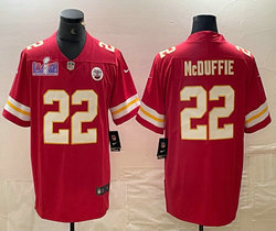 Nike Kansas City Chiefs #22 Trent McDuffie Red Vapor Untouchable With 2024 Super Bowl (LVIII ) patch Jersey
