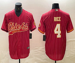 Nike Kansas City Chiefs #4 Rashee Rice Red stripe Joint Authentic stitched baseball jersey
