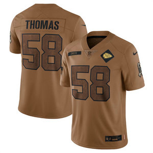 Nike Kansas City Chiefs #58 Derrick Thomas 2023 Brown Salute To Service Authentic Stitched NFL Jersey