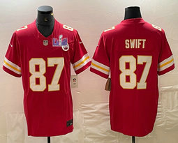 Nike Kansas City Chiefs #87 Taylor Swift Red 2023 F.U.S.E With 2024 Super Bowl (LVIII ) patch Jersey