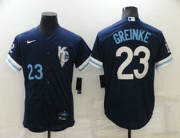 Nike Kansas City Royals #23 Zack Greinke 2022 City #23 in front Game Authentic stitched MLB jersey