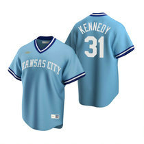 Nike Kansas City Royals #31 Ian Kennedy Light Blue Cooperstown Collection Authentic Stitched MLB Jersey