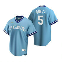 Nike Kansas City Royals #5 George Brett Light Blue Cooperstown Collection Authentic Stitched MLB Jersey
