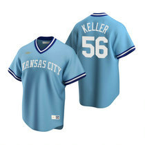 Nike Kansas City Royals #56 Brad Keller Light Blue Cooperstown Collection Authentic Stitched MLB Jersey