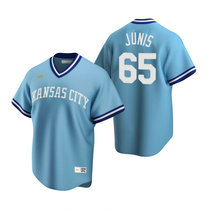 Nike Kansas City Royals #65 Jakob Junis Light Blue Cooperstown Collection Authentic Stitched MLB Jersey