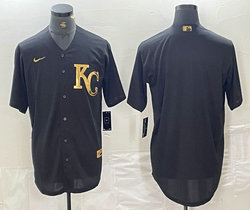 Nike Kansas City Royals Blank Black Gold 4(IV) Authentic Stitched MLB Jersey