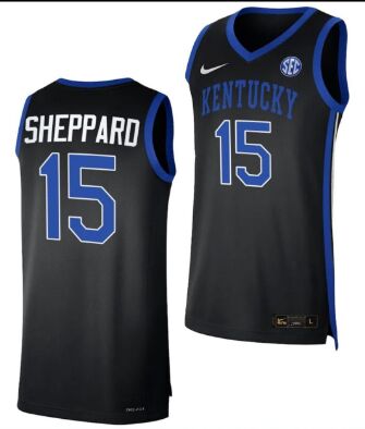 Nike Kentucky Wildcats #15 Reed Sheppard Black College Basketball jersey