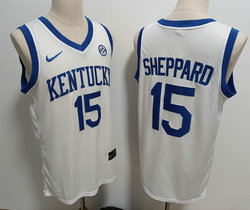 Nike Kentucky Wildcats #15 Reed Sheppard White College Basketball jersey
