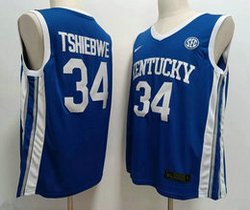Nike Kentucky Wildcats #34 Oscar Tshiebwe Blue College Basketball jersey