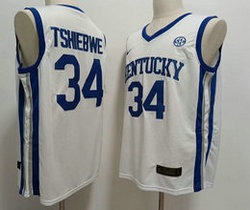 Nike Kentucky Wildcats #34 Oscar Tshiebwe White College Basketball jersey