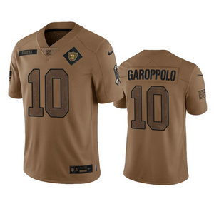 Nike Las Vegas Raiders #10 Jimmy Garoppolo 2023 Brown Salute To Service Authentic Stitched NFL Jersey