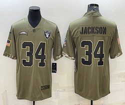 Nike Las Vegas Raiders #34 Bo Jackson 2022 Salute To Service Authentic Stitched NFL jersey
