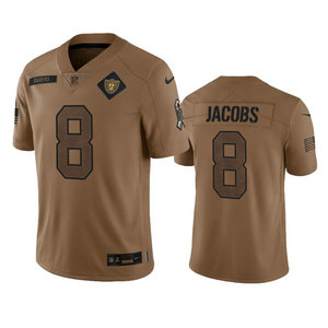 Nike Las Vegas Raiders #8 Josh Jacobs 2023 Brown Salute To Service Authentic Stitched NFL Jersey