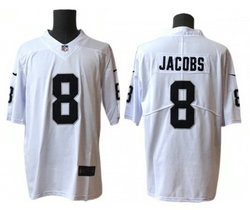 Nike Las Vegas Raiders #8 Josh Jacobs White Vapor Untouchable Authentic stitched NFL jersey
