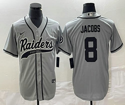 Nike Las Vegas Raiders #8 Josh Jacobs grey Joint Authentic Stitched baseball jersey