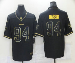 Nike Las Vegas Raiders #94 Carl Nassib Black Gold Authentic stitched NFL jersey