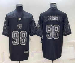 Nike Las Vegas Raiders #98 Maxx Crosby Black Reflective Authentic Stitched NFL Jersey