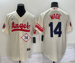 Nike Los Angeles Angels of Anaheim #14 Tyler Wade Cream 14 in front City Game Authentic stitched MLB jersey.jpg