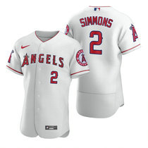 Nike Los Angeles Angels of Anaheim #2 Andrelton Simmons White Flexbase Authentic stitched MLB jersey