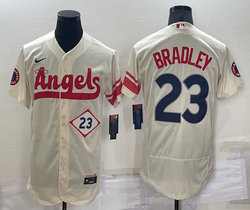 Nike Los Angeles Angels of Anaheim #23 Archie Bradley 23 in front Cream City Flexbase Authentic stitched MLB jersey