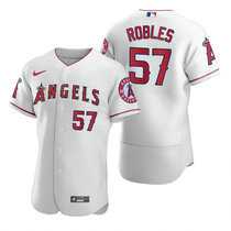 Nike Los Angeles Angels of Anaheim #57 Hansel Robles White Flexbase Authentic stitched MLB jersey