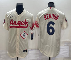 Nike Los Angeles Angels of Anaheim #6 Anthony Rendon 6 in front Cream City Flexbase Authentic stitched MLB jersey
