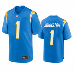 Nike Los Angeles Chargers #1 Quentin Johnston Blue Vapor Untouchable Authentic Stitched NFL Jersey
