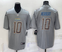 Nike Los Angeles Chargers #10 Justin Herbert Grey Atmosphere Fashion Authentic Stitched NFL Jersey