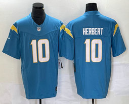 Nike Los Angeles Chargers #10 Justin Herbert Powder Blue 2023 F.U.S.E. Authentic Stitched NFL Jersey