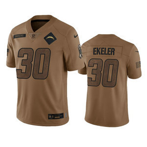 Nike Los Angeles Chargers #30 Austin Ekeler 2023 Brown Salute To Service Authentic Stitched NFL Jersey
