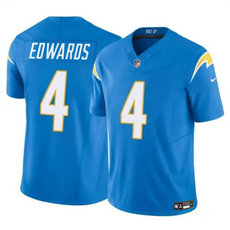 Nike Los Angeles Chargers #4 Gus Edwards Light Blue 2024 F.U.S.E. Authentic Stitched NFL Jersey