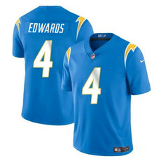 Nike Los Angeles Chargers #4 Gus Edwards Light Blue Vapor Authentic Stitched NFL Jersey