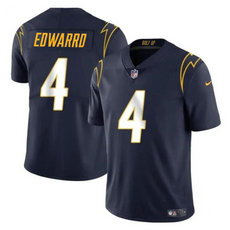 Nike Los Angeles Chargers #4 Gus Edwards Navy Vapor Authentic Stitched NFL Jersey
