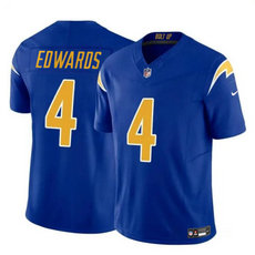 Nike Los Angeles Chargers #4 Gus Edwards Royal Vapor Authentic Stitched NFL Jersey