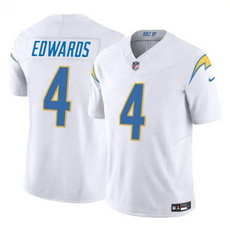 Nike Los Angeles Chargers #4 Gus Edwards White 2024 F.U.S.E. Authentic Stitched NFL Jersey