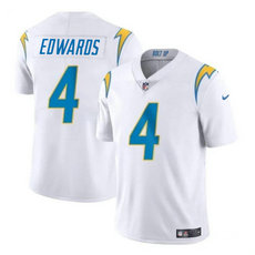 Nike Los Angeles Chargers #4 Gus Edwards White Vapor Authentic Stitched NFL Jersey
