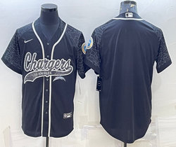 Nike Los Angeles Chargers Blank Black Reflective Authentic Stitched baseball jersey