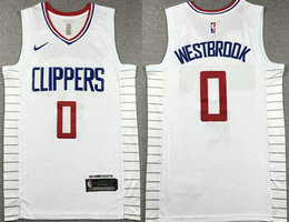 Nike Los Angeles Clippers #0 Russell Westbrook White Stitched NBA Jersey