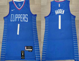 Nike Los Angeles Clippers #1 James Harden Blue 2024 Stitched NBA Jersey