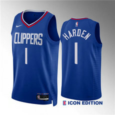 Nike Los Angeles Clippers #1 James Harden Blue Stitched NBA Jersey
