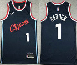 Nike Los Angeles Clippers #1 James Harden Navy 2023 Stitched NBA Jersey