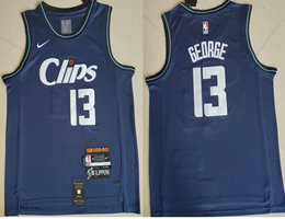 Nike Los Angeles Clippers #13 Paul George Navy 2024 City Authentic Stitched NBA Jersey