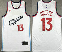 Nike Los Angeles Clippers #13 Paul George White 2023 Authentic Stitched NBA jersey