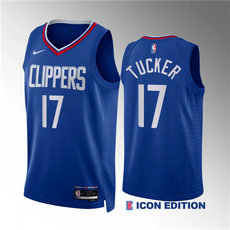 Nike Los Angeles Clippers #17 P.J. Tucker Blue Stitched NBA Jersey