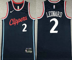 Nike Los Angeles Clippers #2 Kawhi Leonard Navy 2023 Authentic Stitched NBA jersey